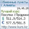 http://www.kurs.kz/ - Курсы валют в обменных пунктах г. Алматы и других городах Казахстана